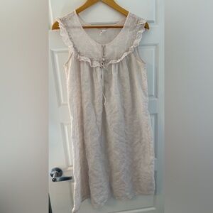Vintage 1980s Woolworths Eyelet Cotton Blend Nightgown Cottagecore Prairie Dress